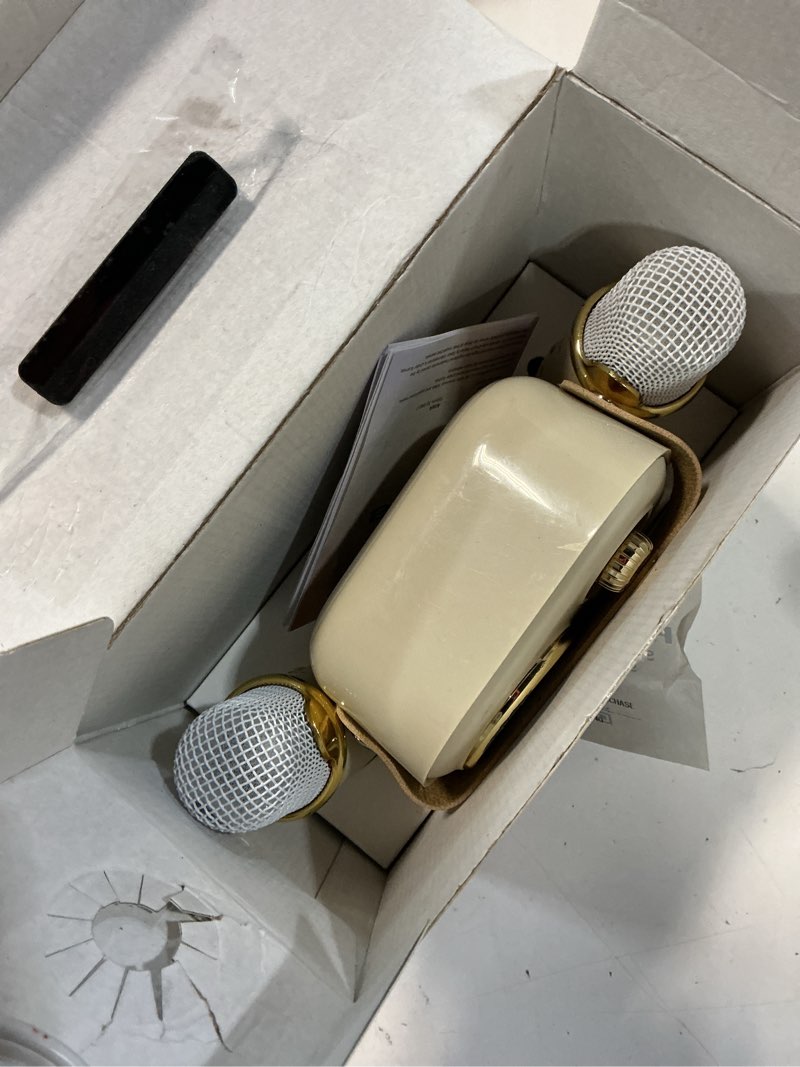 Condition photo showing As Is for aiwa retro wireless karaoke speaker  desert sand  ai6028-snd