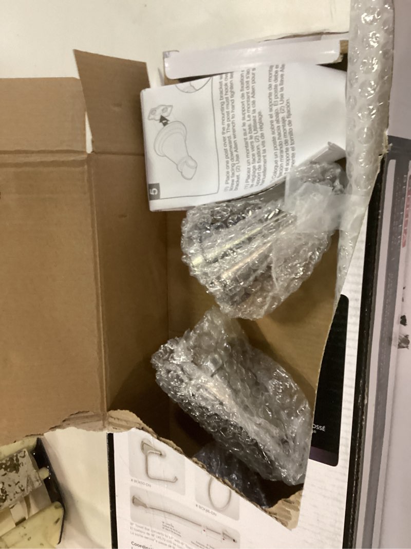 Condition photo showing Good Condition for Delta Faucet Becker 3-Piece Bathroom Set, SpotShield Brushed Nickel, 18"/24" Towel Rack, Toilet Paper Holder, Ring BCK63-DN