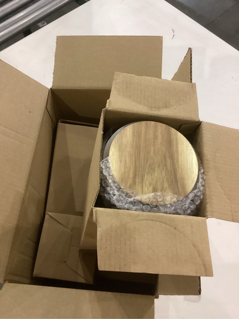 Condition photo showing New/Like New for Layhit 4 Pcs Glass Food Storage Jars with Airtight Wood Lid Clear Storage Jars Containers with Stickers Marker for Candy, Cookie, Rice, Sugar, Flour, Pasta, Nuts, 4 Size