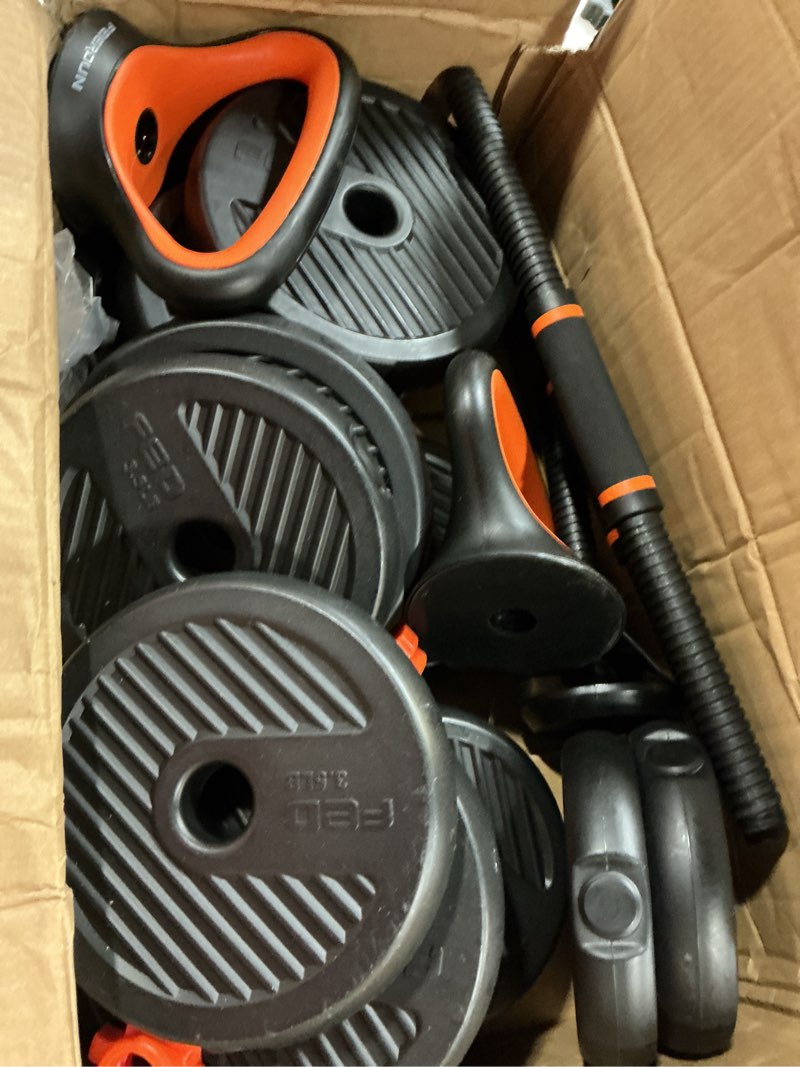 Condition photo showing New/Like New for feierdun ds2 adjustable dumbbells, 20/30/40/45/70/90lbs free weight set with connector, 5 in1 dumbbells set used as barbell, kettlebells, push up stand, weight plate, fitness exercises for home gym suitable men/women d.44lb(22lb pair)