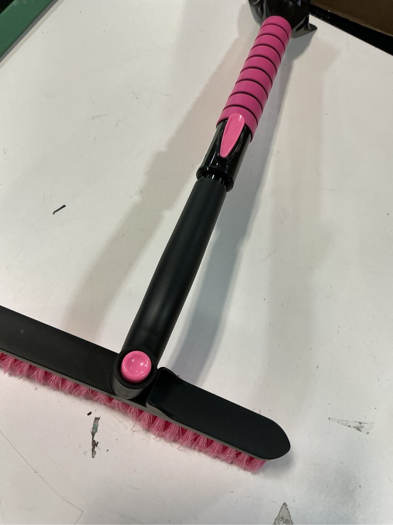 Condition photo showing As Is for SEAAES 35 Inch Ice Scraper and Snow Brush for Car Windshield, Extendable Snow Scraper Brush with Foam Grip for Truck SUV Vehicle Window - Pink Pink 35 Inch