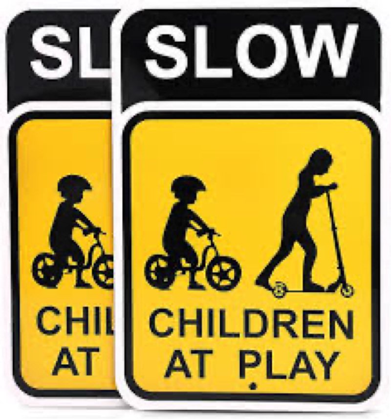 bigtime slow children at play sign for street set of 2 - waterproof metal signs for outdoor safety a