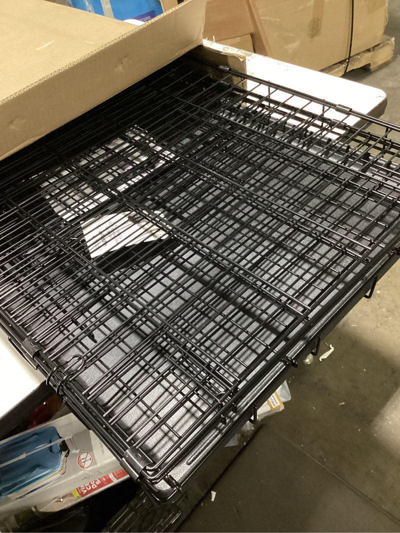 Condition photo showing Good Condition for max & marlow single-door dog crate, foldable metal wire kennel, portable, tray and divider included, 24" x 17.50" x 20"