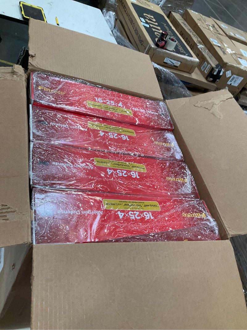 Condition photo showing Good Condition for filtrete 16x25x4 air filter merv 11, mpr 1000 micro allergen defense 4-pack, fits lennox & honeywell, ac furnace hvac filters for home, pleated electrostatic (actual size 15.88 x 24.56 x 4.31 in)