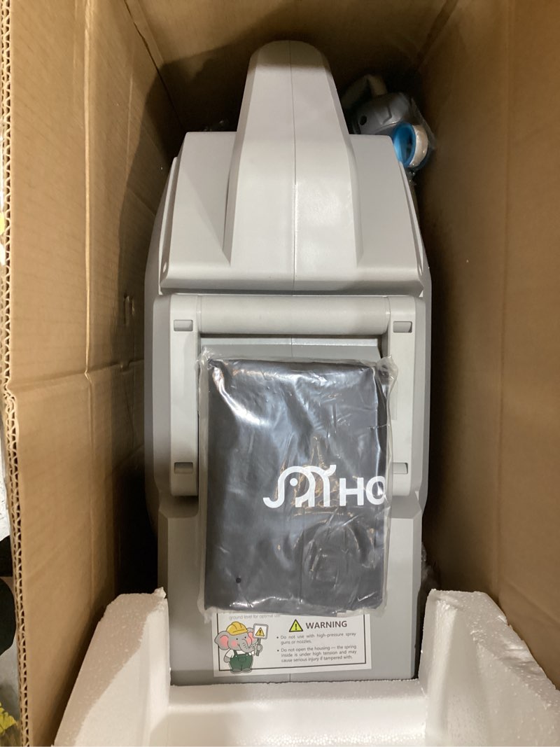 Condition photo showing Good Condition for 5/8" x 100 ft heavy duty retractable hose reel grey | garden hose reel 180°swivel wall mount, uv resistant, slow self retract system, upgraded any length lock, 10 pattern nozzle grey 5/8" 100 ft