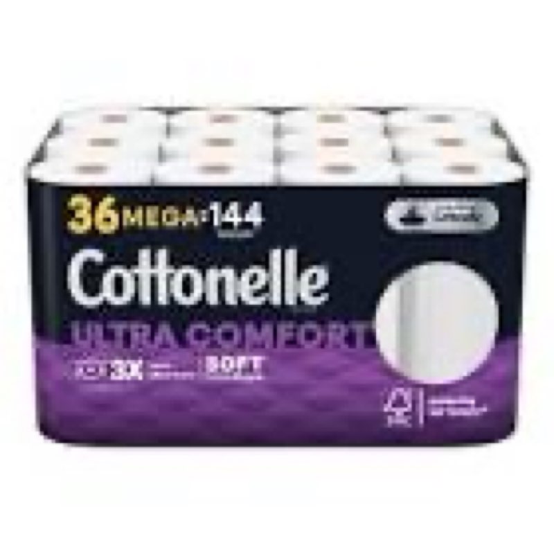 cottonelle ultra comfortcare toilet paper (36 mega rolls, 268 sheets/roll)