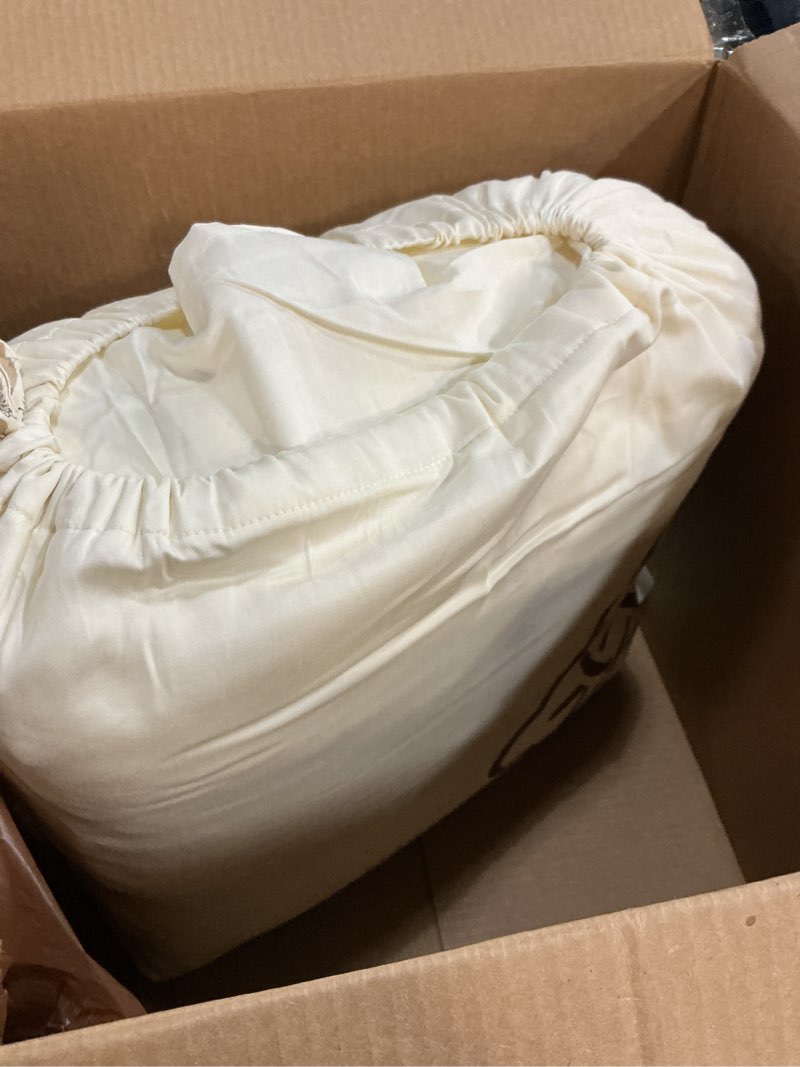 Condition photo showing Good Condition for Bioweaves 100% Organic Cotton Mattress Pad Cover, GOTS Certified Cooling Quilted Fitted Mattress Topper & Protector with Soft Cotton Wadding - 20 Inch Deep Pocket, King King Mattress Pad (Ivory)