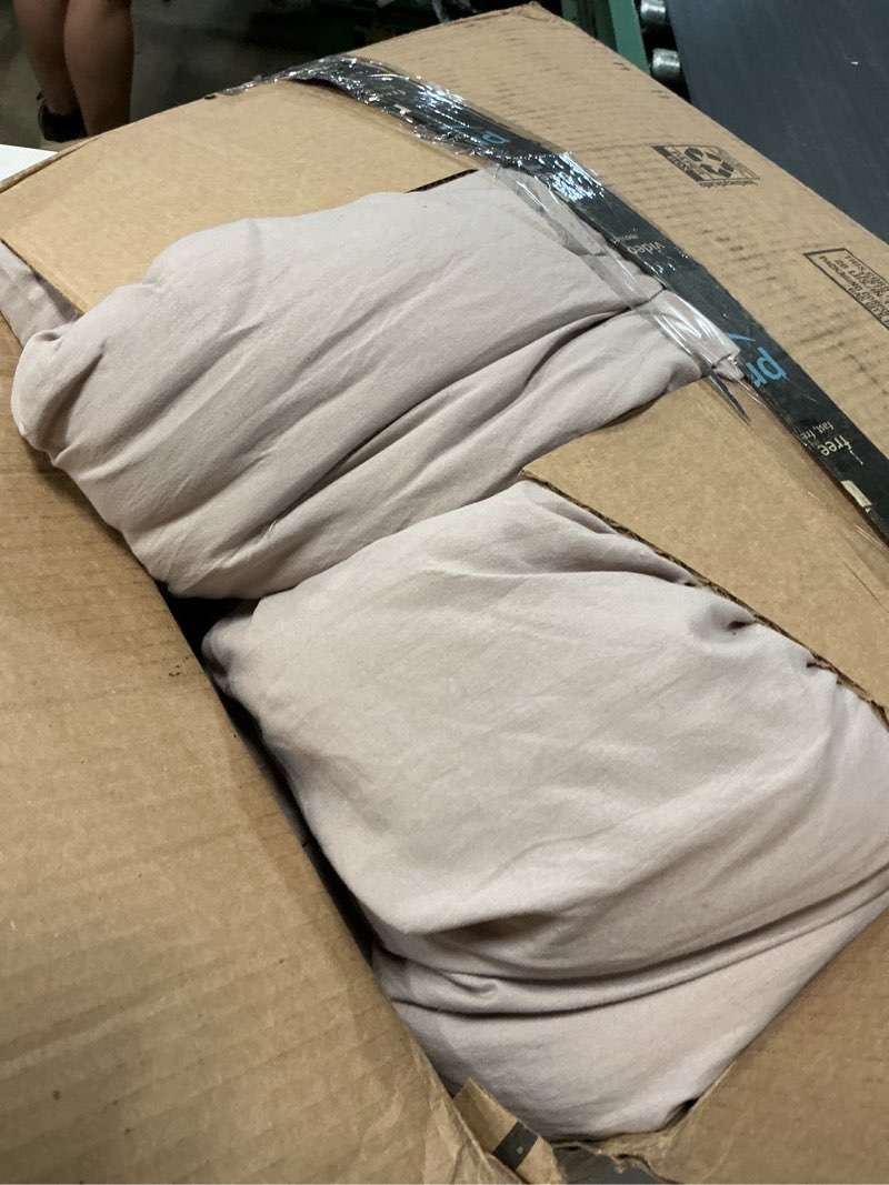 Condition photo showing As Is for love's cabin burlwood king size comforter set, 3-piece prewashed bed set with 1 comforter (104 x 90 in) & 2 pillowcases, lightweight & breathable for all seasons | soft, breathable, lightweight, comfortable burlwood king (104"x90")