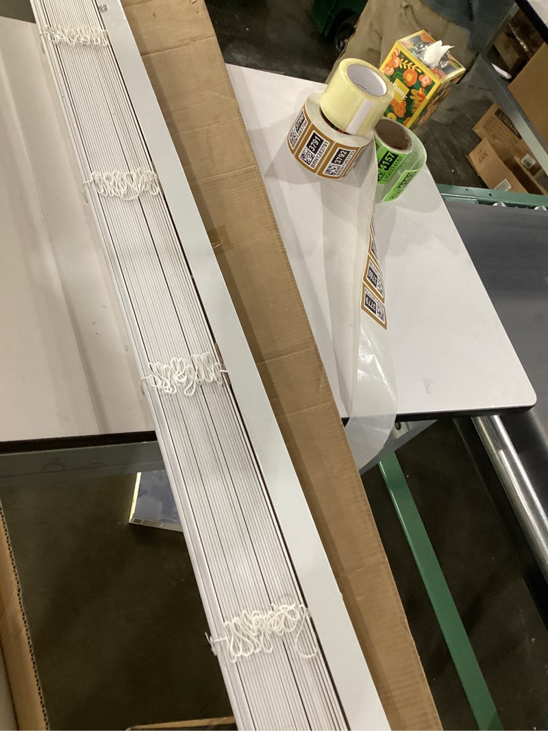 Condition photo showing New/Like New for LazBlinds 2-inch Cordless Faux Wood Blinds with Royal Valance, Room Darkening Horizontal Window Blinds, Inside Mount Blinds for Windows - Fit for Window 48'' W x 48'' H - White White 48"W x 48"H