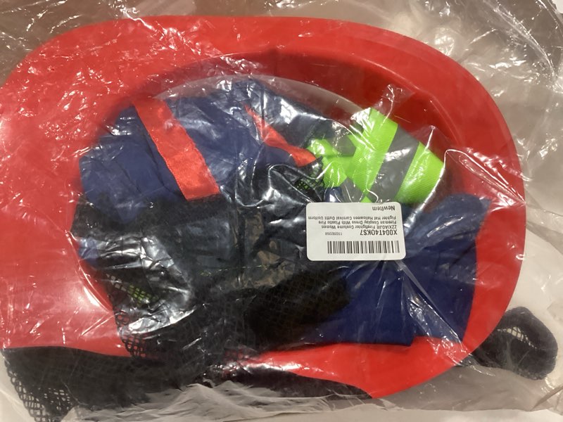 Condition photo showing As Is for Firefighter Costume Women Fireman Cosplay Dress With Plastic Fire Fighter Hat Halloween Carnival Outfit Uniform XX-Large