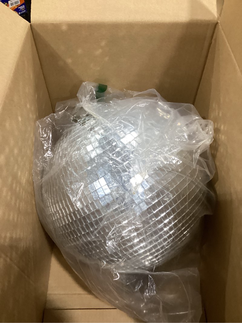 Condition photo showing Good Condition for Youdepot Disco Ball 12-Inch – Large Hanging Mirror Ball Disco Ball Decor for Disco Party Decorations, Weddings, Events, Disco Christmas Decor, and Home Celebrations 12 in