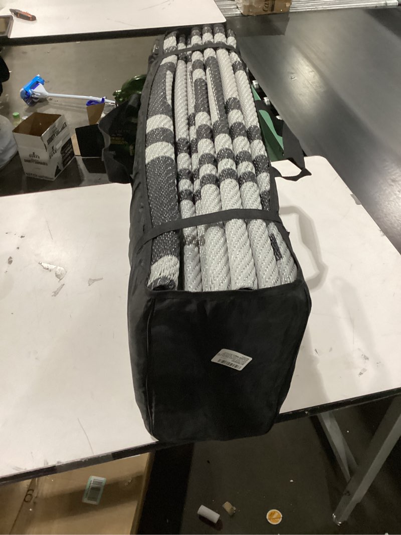 Condition photo showing Good Condition for Reversible Rugs Mats, 9x18ft Outdoor Plastic Straw Rug Waterproof for RV, Patio, Garden, Balcony, Backyard, Deck, Picnic, Beach, Camping (New Grecian Complete Kit, Silver) 9x18 Silver