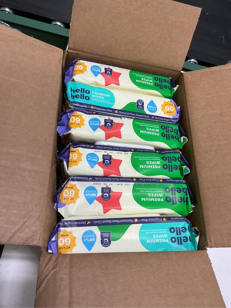 Condition photo showing New/Like New for Hello Bello Premium Fragrance-Free Baby Wipes, with Chamomile & Aloe Extracts for Sensitive Skin - 18 Resealable Packs = 1080 Total Wipes 1 Count (Pack of 1080) Fragrance Free