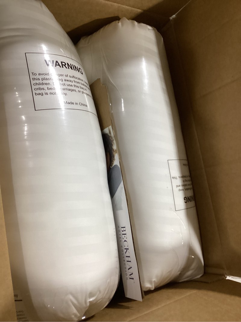 Condition photo showing As Is for Beckham Hotel Collection Bed Pillows Standard/Queen Size Set of 2 - Original Soft Down Alternative Pillow for Sleeping - Soft Support for Back, Stomach or Side Sleepers