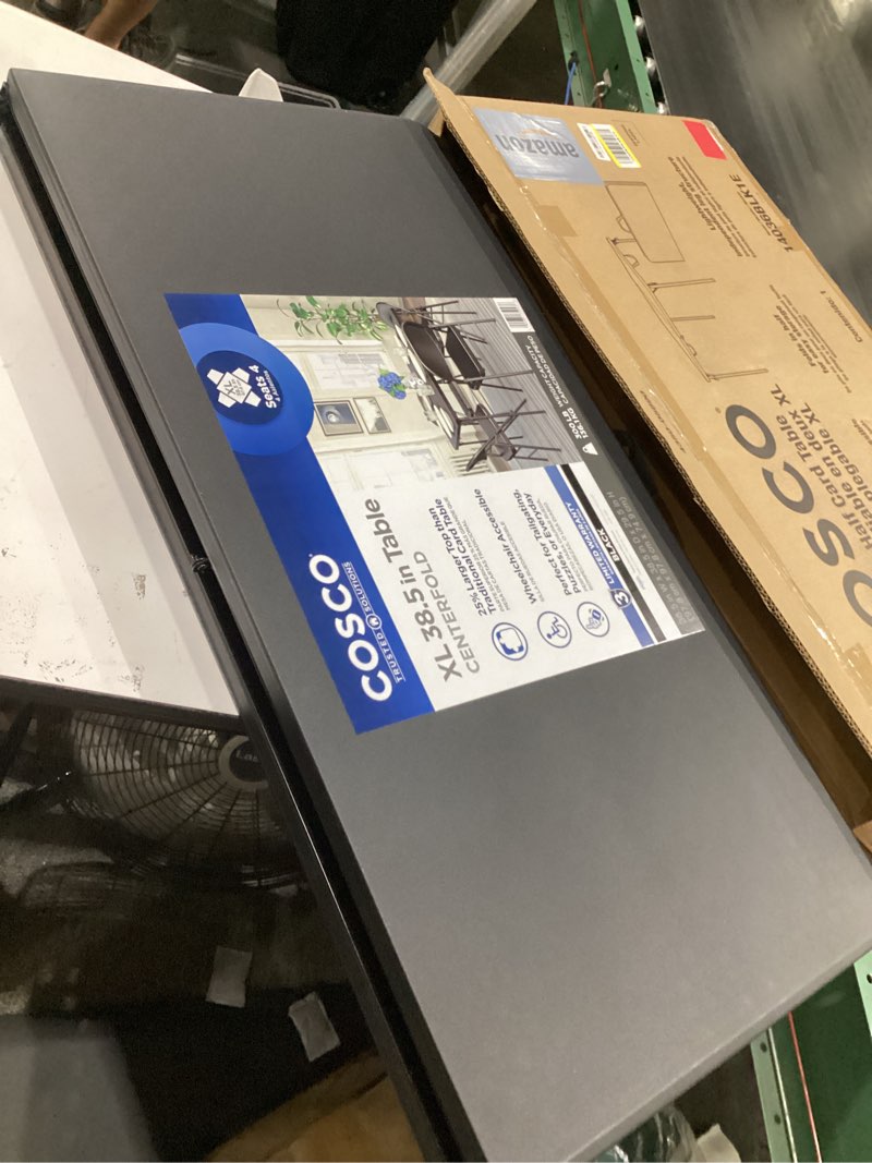 Condition photo showing Good Condition for coscoproducts cosco xl 38.5" fold-in-half card table w/handle, black, indoor & outdoor, wheelchair accessible