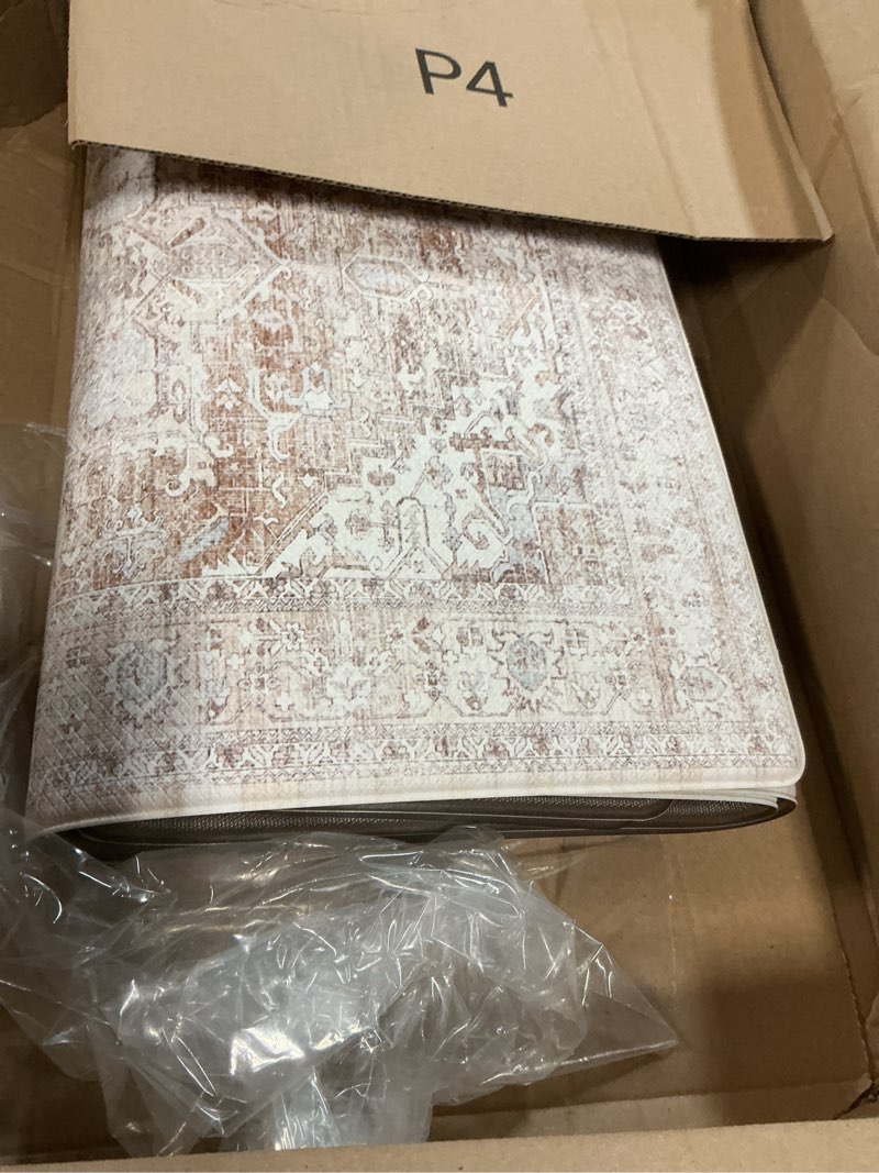 Condition photo showing Good Condition for genimo kitchen mats for floor, 2pcs kitchen rugs non slip washable, waterproof anti fatigue mat, comfort standing runner rug for sink, office, laundry, home, 20"x32"+20"x48", blue&brown blue&brown 20"x48"+20"x32"--0.4 inches