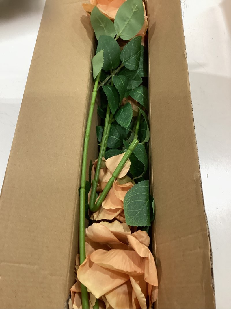 Condition photo showing Good Condition for atfl brown roses,12 pcs brown flowers, floral diameter 4'',artificial fake faux silk roses with stems for wedding arrangement centerpieces party home table decorations (toffee) toffee 12