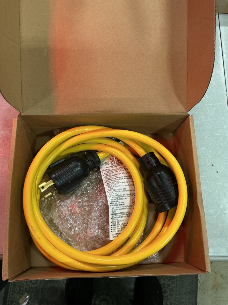 Condition photo showing Good Condition for tellegloww nema l6-30 generator extension cord, nema l6-30p male plug to l6-30r female receptacle 3 prong 30 amp generator locking power cord, 3x12 gauge, 250volt 7500watts power cable(10ft)