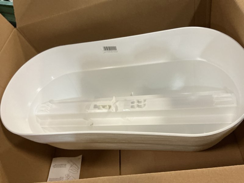 Condition photo showing As Is for bloomers railing planter with drainage holes – 24" – white