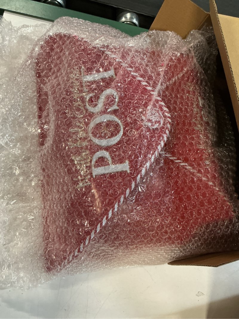 Condition photo showing New/Like New for Wall Mount Mailbox for House Outside,5" D x 13.8" W x 11.4" H,Vintage Metal Door Mailbox Antique Style Nostalgic Charm Home Decor Garden Vintage English Cottage Decor Red