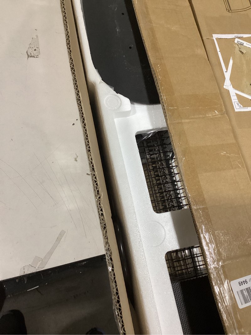 Condition photo showing As Is for Outdoor Electric Patio Heater, 3-in-1 Heater with Audio Speaker & RGB Light, 1500W Infrared Tower Standing, 43-inch, IP65 Water & Snow Proof for Patio, Deck, Garage & Sunroom, Aluminum Unibody Design