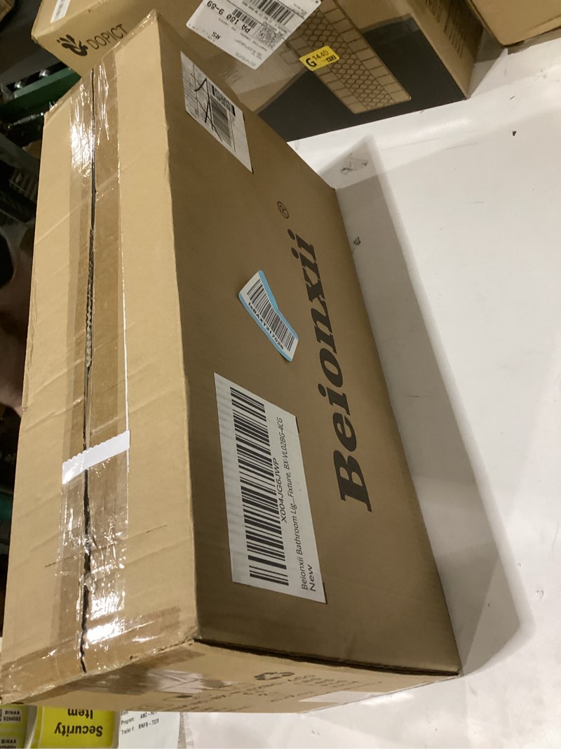 Condition photo showing New/Like New for Beionxii 4-Light Bathroom Vanity Light, Bathroom Light Fixtures Over Mirror with Clear Glass Shade, 