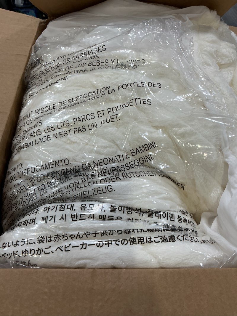Condition photo showing Good Condition for novilla queen flannel mattress topper, ultra soft faux fur mattress pad with deep pocket, quilted thickened warm bed topper for winter, fits 8-21" mattress, machine washable, white white queen