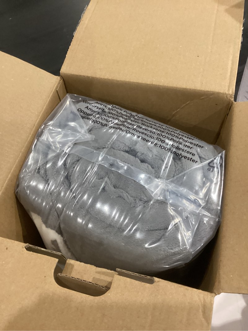 Condition photo showing New/Like New for Bedsure GentleSoft Sherpa Fleece Twin Blanket for Couch, Non-Heated, Thick and Warm Throw for Women and Men, Soft Fuzzy Plush Blanket for Winter, Grey, 60x80 Inches Twin (60" x 80") 01 - Grey