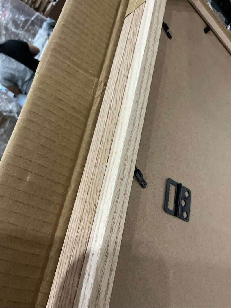 Condition photo showing As Is for 16x20 oak poster frame with hd glass - 3pk, natural wood picture frame, wall gallery frame 3 pack pennsylvania oak 16 x 20
