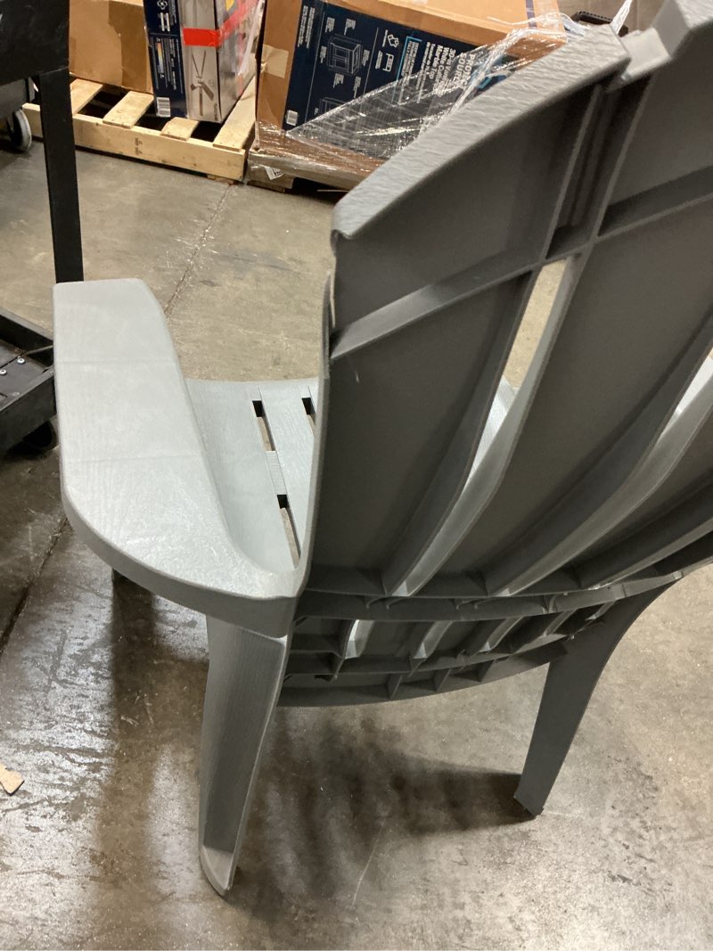 Condition photo showing As Is for adams realcomfort adirondack chair, gray