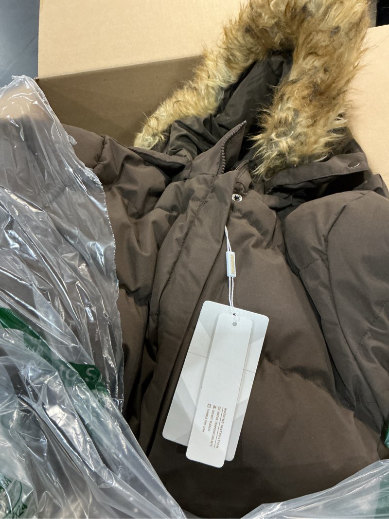 Condition photo showing Good Condition for (Size:L)WenVen Women's Puffer Coat Large Coffee