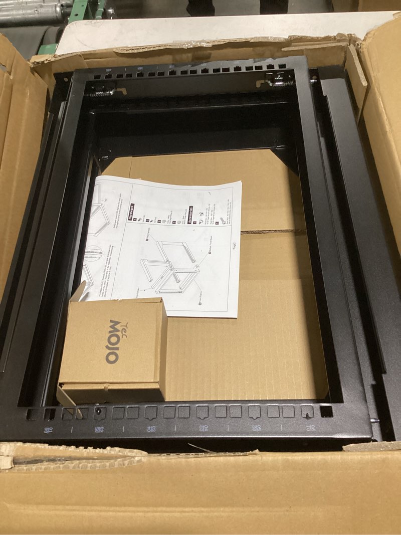 Condition photo showing Good Condition for 6U Wall Mount Server Rack, Open Frame Network Rack for 19" Computer/AV/Data/IT/Media Equipment, 18" Depth, 16" Apart Mounting Holes, Swing Gate, Square and Tapped Holes 6U/18" Depth (New)