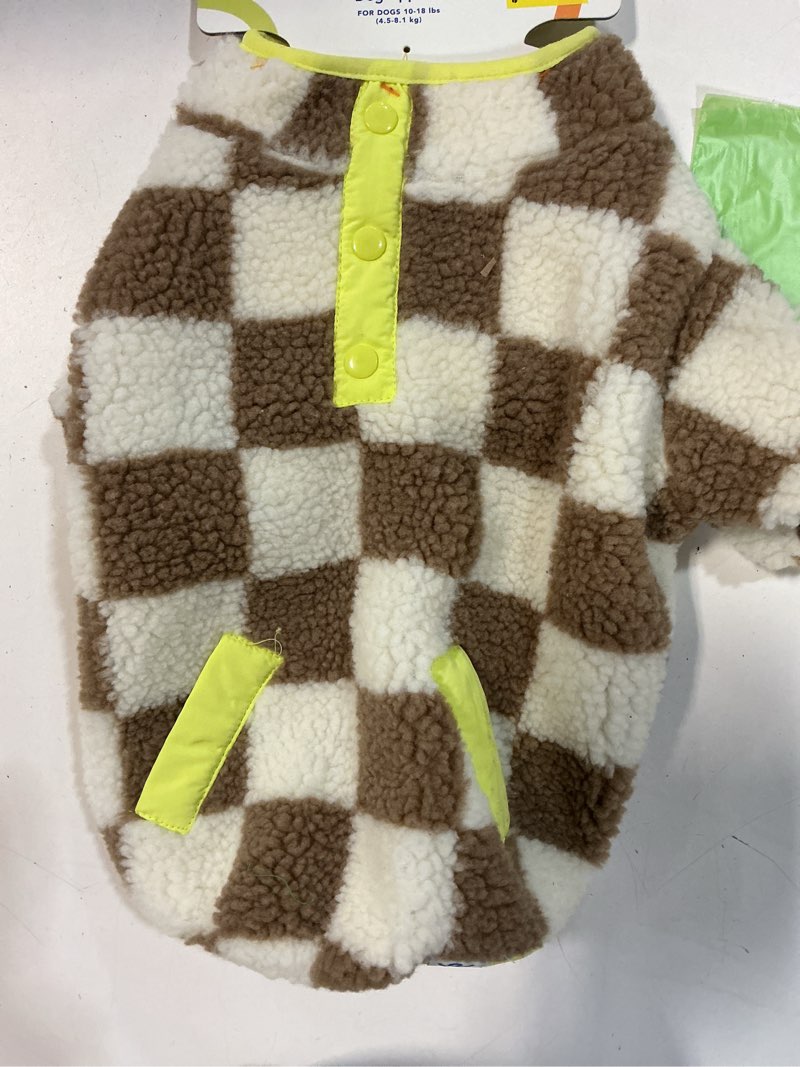 Condition photo showing Good Condition for oodles tan sherpa bubble hem fall dog jacket, small