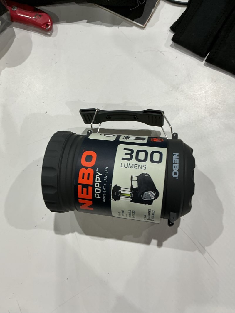 Condition photo showing Good Condition for nebo big poppy 300 lumen led lantern and 120 lumen led spot light