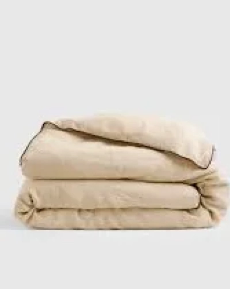Quince linen duvet set, full/queen, oat