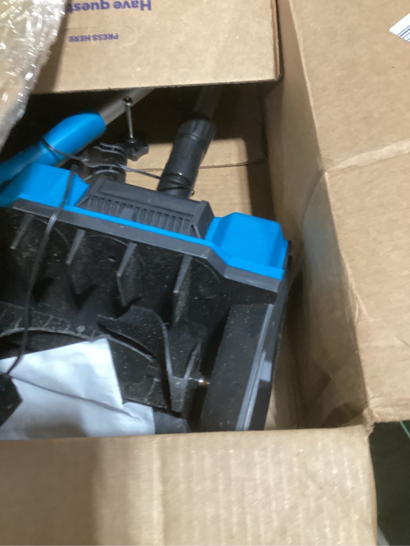 Condition photo showing Good Condition for Cordless Snow Shovel,12.5" Electric Snow Blower with 2x4.0Ah Batteries,20V Snow Remover with Adjustable Handle &Directional Chute,6" Snow Intake and 27Ft Throw, for Driveway,Deck,Yard Steps Blue