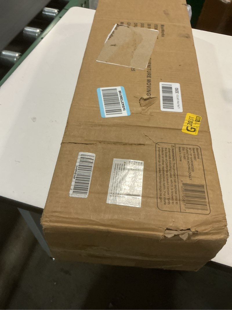 Condition photo showing New/Like New for maxworks 50857 1320 lbs. capacity 18 in. x 30 in. hardwood furniture moving dolly kd version, two pack natural 18 in x 30 in