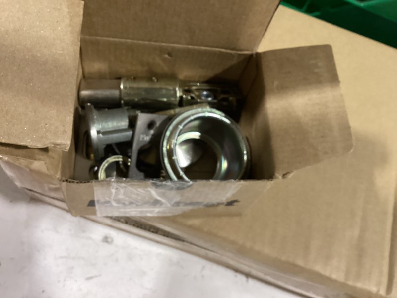 Condition photo showing As Is for kwikset 660 deadbolt lock, satin nickel round exterior keyed front entry door, single cylinder dead bolt, with microban protection satin nickel round new latch