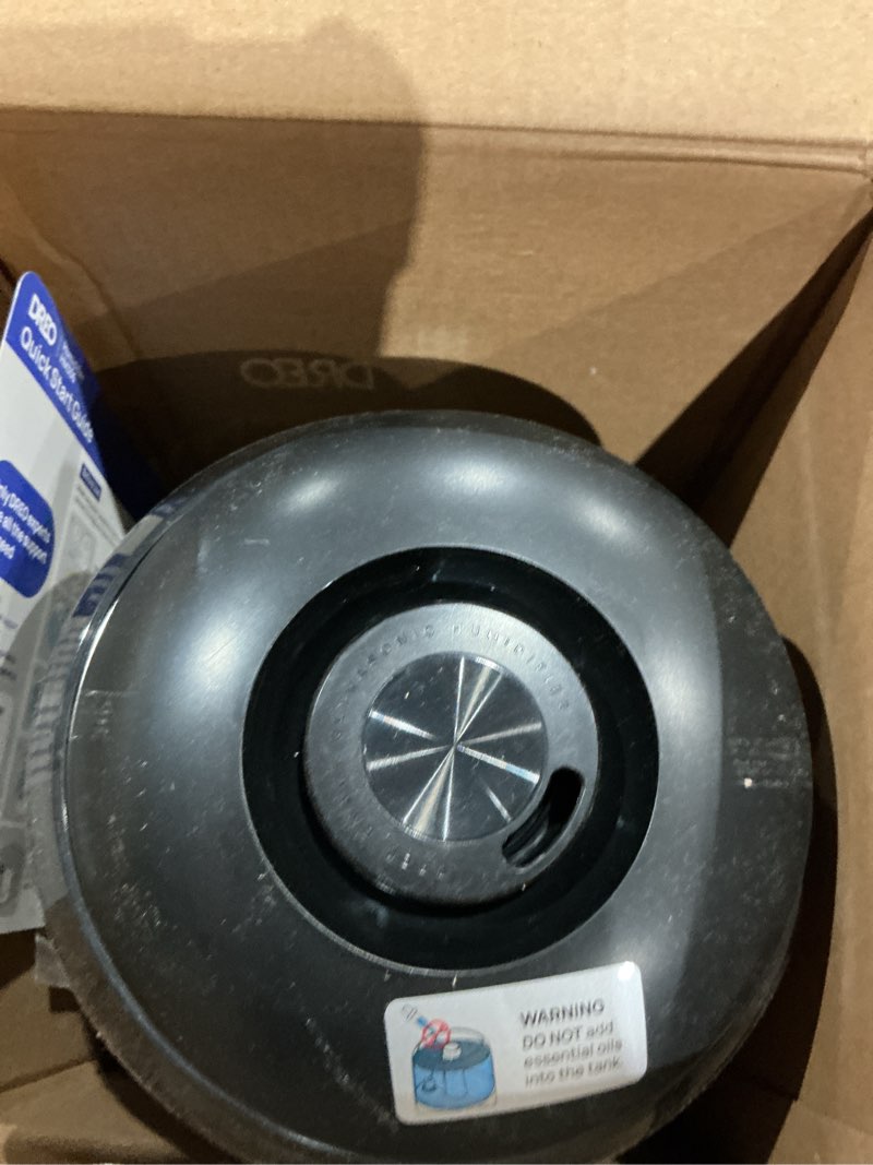 Condition photo showing As Is for dreo humidifiers for bedroom, 3l top fill 30h & 26db quiet runtime for large room, cool mist ultrasonic humidifier with humidity sensor, night light for home, baby, nursery, plants, 360° nozzle, black