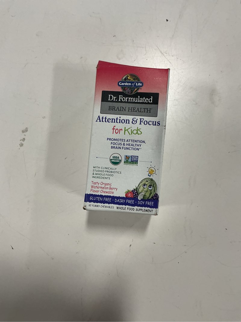 Condition photo showing New/Like New for Garden of Life Dr. Formulated Attention and Focus for Kids, Supplement Promotes Healthy Brain Functi