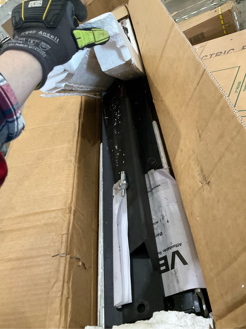 Condition photo showing As Is for vevor box and pan brake, 48-inch, 0-130 degrees sheet metal bending brake, portable mini metal bender with 20 gauge low carbon steel 14 gauge aluminum capacity power handle, for metal bending 48inch