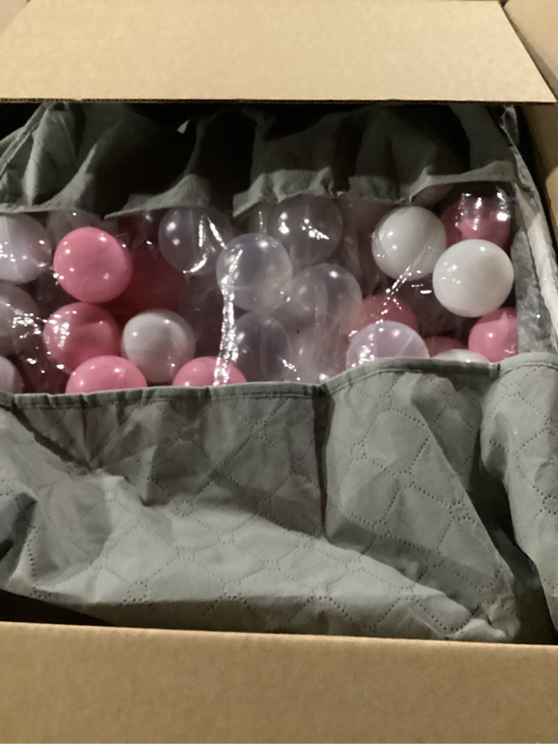 Condition photo showing Good Condition for Pink Ball Pit Balls for Kids, Pool Toys Thicken Soft Plastic Balls for Ball Pit BPA Free Toddler Toy White Clear and Pink 100pcs 100 Mc-pink