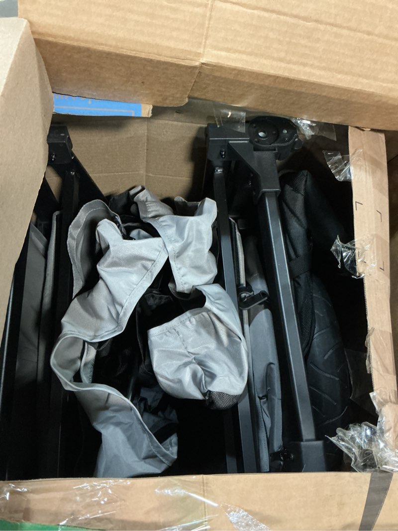 Condition photo showing As Is for keenz vyoo stroller wagon with canopy - foldable design for easy storage, 5 seating positions for kids, enhanced child safety, all-terrain mobility, 2-passengers, grey grey 2-passangers