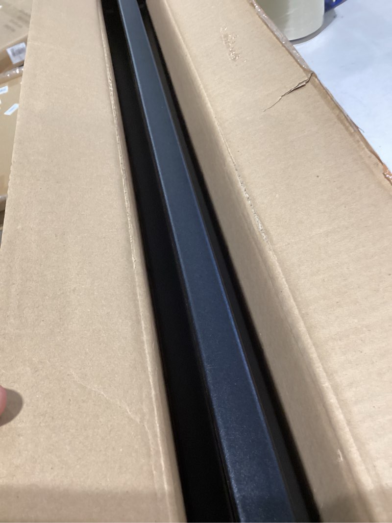 Condition photo showing As Is for amazon basics foldable metal platform bed frame with storage, sturdy steel support, no box spring needed, 14-inch high, tool-free setup, twin size, black