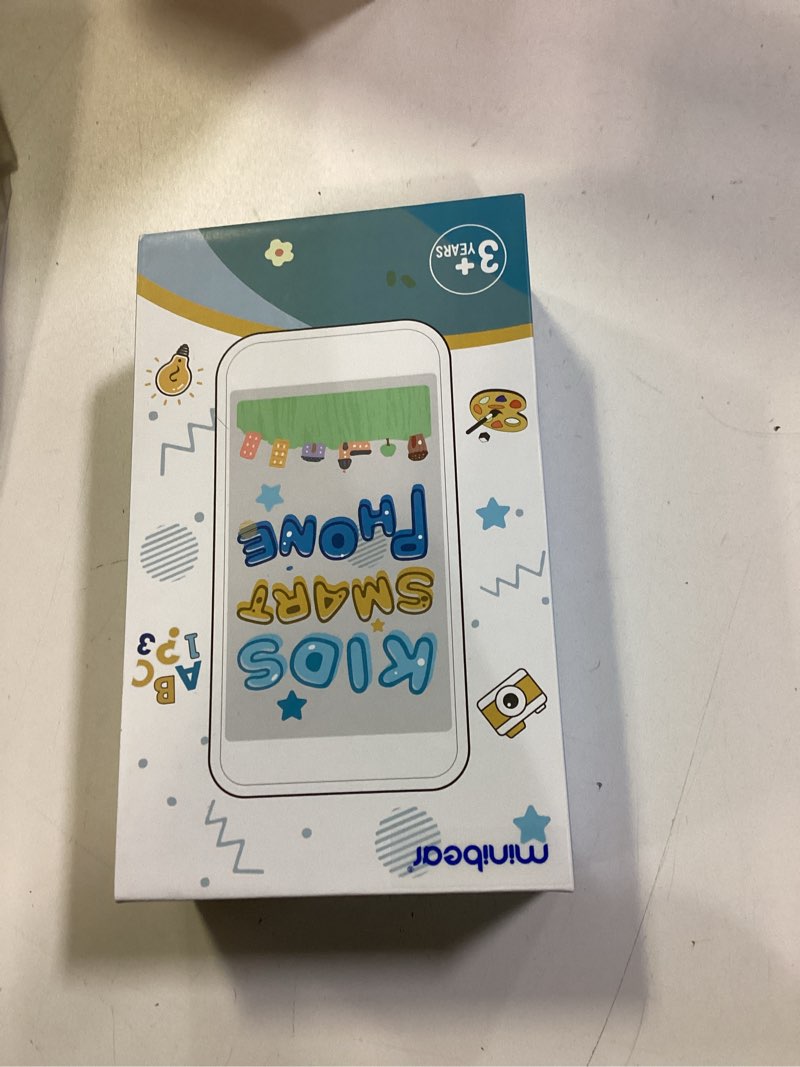 Condition photo showing New/Like New for MINIBEAR Kids Toy Smartphone, 3.97" Toddler Dual Camera Learning Toys, 201+ Educational Games Play Phone No WiFi for Girls Boys 3-12 Christmas Birthday Gifts with 32g SD Card (Blue)
