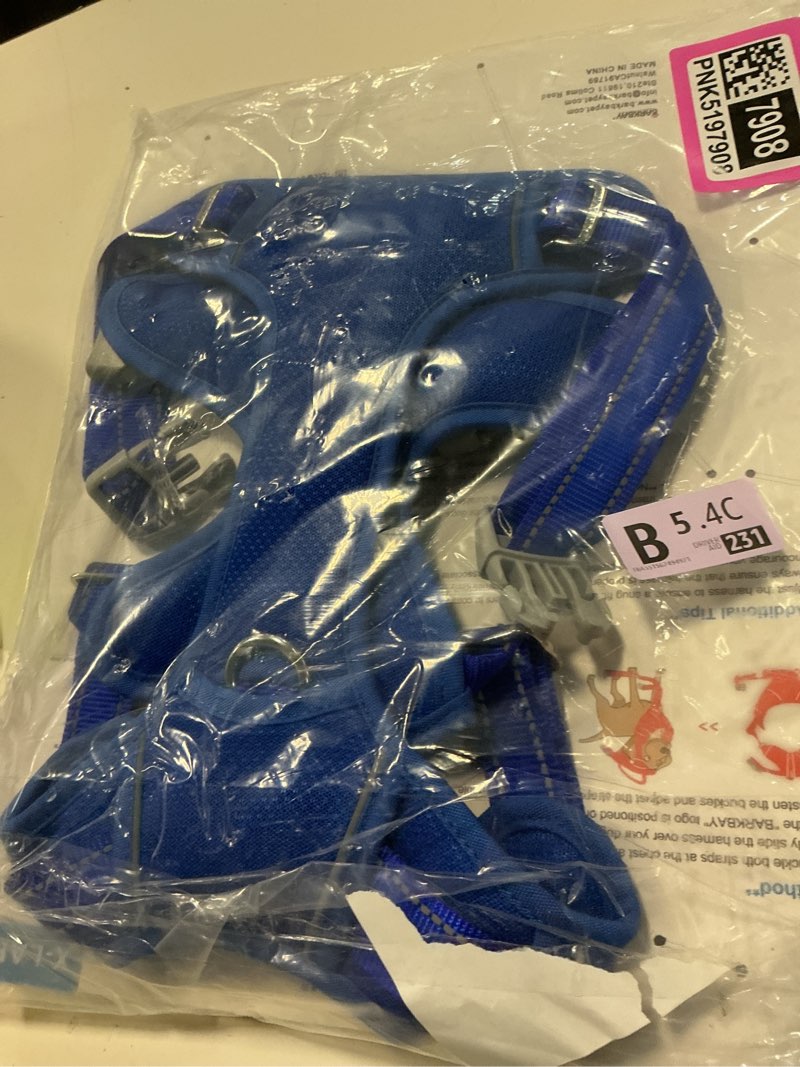 Condition photo showing New/Like New for barkbay no pull dog harness large reflective dog harness with front clip and easy control handle for walking training running with id tag pocket(sapphire blue,xl) sapphire blue x-large