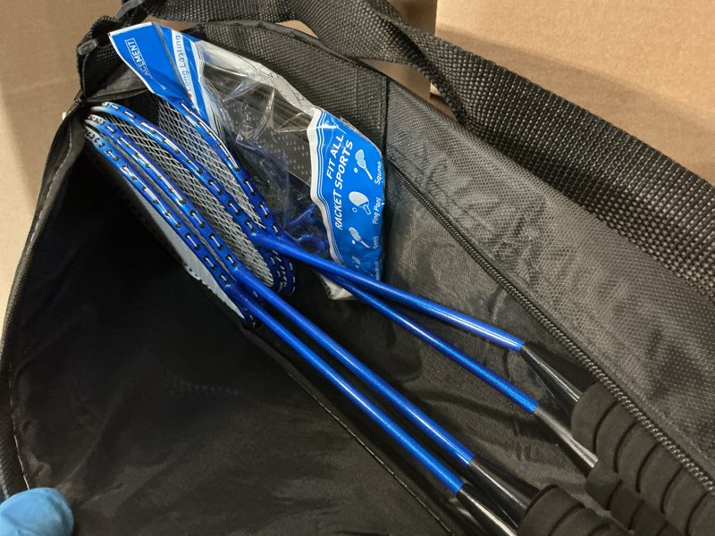Condition photo showing Good Condition for hiraliy badminton rackets set for backyards, badminton set, includ 2/4 rackets, 6/12 birdies, 1 carrying bag, outdoor game for adult family beginner 4 player(4 racket 12 birdies)