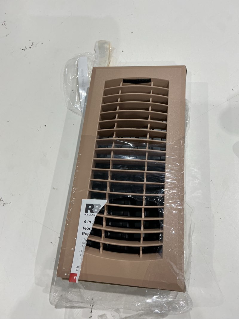 Condition photo showing Good Condition for reliabilt 4-in x 10-in abs resin taupe floor register