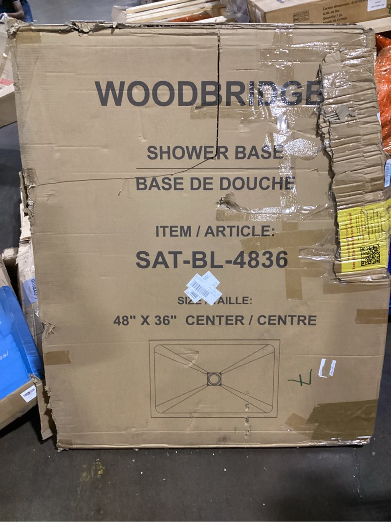 Condition photo showing Good Condition for woodbridge 47.75" x 36" zero-threshold shower base for wheelchair access, low-profile non-slip desig
