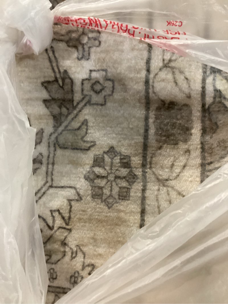 Condition photo showing As Is for 5x7 area rugs living room rug: washable vintage distressed floral rug no slip stain resistant soft carpet indoor large carpets for bedroom dining room farmhouse nursery hallway home office brown beige brown beige 5' x 7' (rectangular)